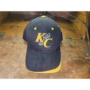 Vintage Knights Of Columbus  2602 Black And Yellow Snap Back Baseball Cap